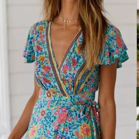 🎉 5⭐️RATED Boho FLORAL DRESS - Picture 5 of 8